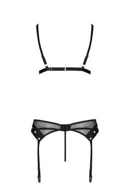 Комплект білизни Passion NESSY SET black S/M - фото