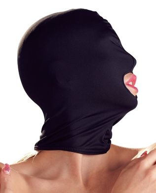 Маска для БДСМ черная с открытым ртом Bad Kitty Open mouth BDSM head mask black