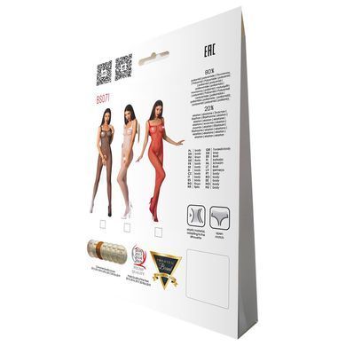 Бодістокінг Passion BS071, комбінезон на бретелях білий - фото