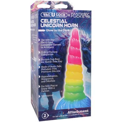 Фалоімітатор Doc Johnson Vac-U-Lock x Fantasy Fuckers Celestial Unicorn Horn 19,7 см - фото