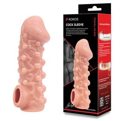 Насадка на пеніс з отвором для мошонки Kokos Cock Sleeve CS 010-L (пом'ята упаковка) - фото