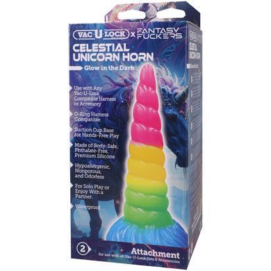 Фалоімітатор Doc Johnson Vac-U-Lock x Fantasy Fuckers Celestial Unicorn Horn 19,7 см - фото