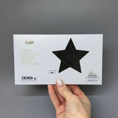Пестіс-стикини Bijoux Indiscrets Flash Star Black, наклейки на соски - фото