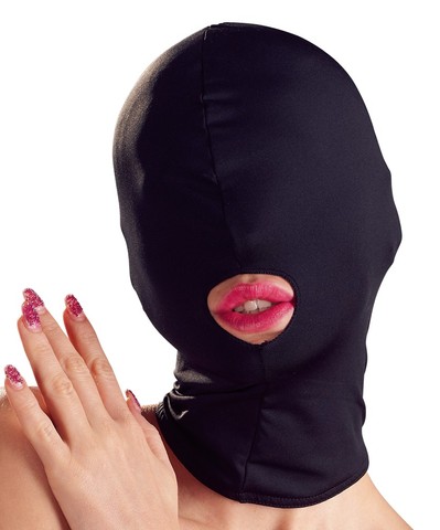 Маска для БДСМ чорна з відкритим ротом Bad Kitty Open mouth BDSM head mask black