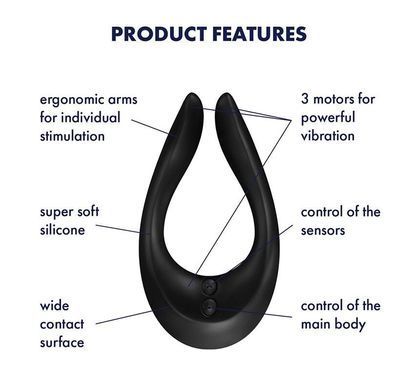 Satisfyer Endless Joy - вібратор для пар чорний - фото