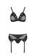 Комплект білизни Passion NESSY SET black S/M - фото товару