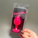 Анальная пробка розовая с камнем Loveshop Pink Silicone White (3,5 см) - фото товара
