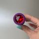 Силіконова анальна пробка фіолетова зі стразом (2,8 см) - фото товару