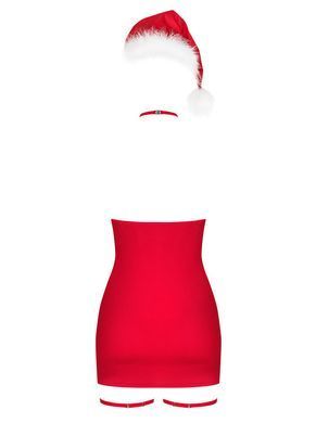 Эротический костюм новогодний Obsessive Kissmas chemise red S/M