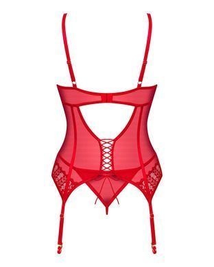 Эротический корсет Obsessive Ingridia corset & thong XS/S