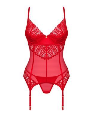 Эротический корсет Obsessive Ingridia corset & thong XS/S