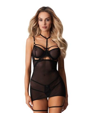 Сорочка Obsessive Arrowel Black chemise S/M