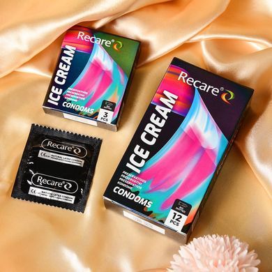 Презервативы с пупырышками с ароматом мороженого Recare Holographic Ice Cream Big Dotted Condoms 12 шт. - фото