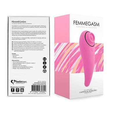 Стимулятор клитора FeelzToys FemmeGasm Tapping & Tickling Pink - фото