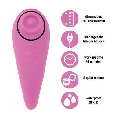 Стимулятор клитора FeelzToys FemmeGasm Tapping & Tickling Pink - фото