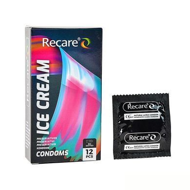 Презервативы с пупырышками с ароматом мороженого Recare Holographic Ice Cream Big Dotted Condoms 12 шт. - фото