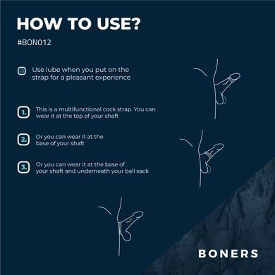 Ерекційне кільце Boners Cock Strap L - фото