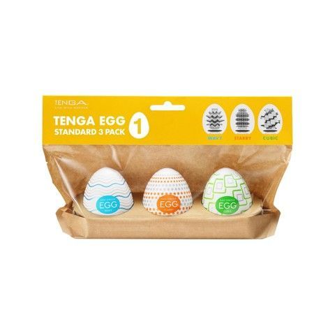 Набір мастурбаторів-яєць Tenga Egg Standard 3 Pack 1 (Wavy, Starry, Cubic) - фото
