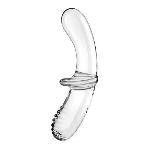 Стеклянный дилдо Satisfyer Double Crystal Transparent (мятая упаковка) - фото