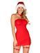 Эротический костюм новогодний Obsessive Kissmas chemise red S/M