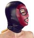 Маска для БДСМ черно-бордовая Bad Kitty Open mouth and eyes BDSM head mask One Size