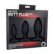 Nexus Butt Plug Trio - набор анальных пробок (3 см, 4 см, 5 см) - фото товара