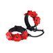 Наручники Liebe Seele Flower Rhythm Black and Red Leather Flowers Hand Cuffs - фото товару