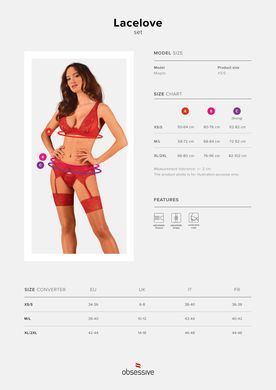 Эротический комплект Obsessive Lacelove cupless 3-pcs set XL/2XL - фото