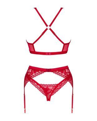 Эротический комплект Obsessive Lacelove cupless 3-pcs set XL/2XL - фото