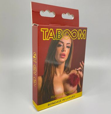 Тиклер-перо на короткой ручке Taboom красно-золотистое 15 см