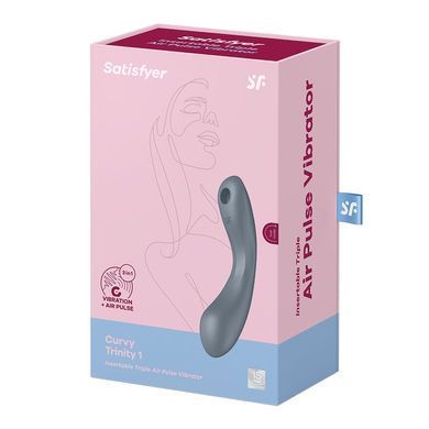 Satisfyer Curvy Trinity 1 &ndash; вакуумний вібратор BlueGrey - фото