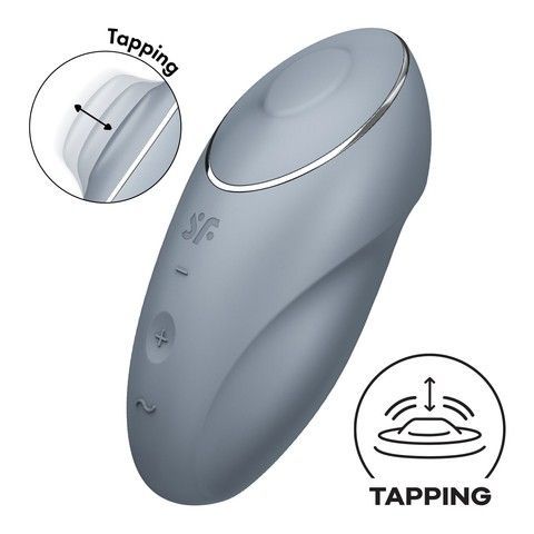 Satisfyer Tap & Climax 1 Bluegrey - клиторальный стимулятор - фото