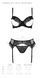 Еротичний комплект Passion KERRIA SET WITH OPEN BRA black S/M - фото товару