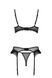 Еротичний комплект Passion KERRIA SET WITH OPEN BRA black S/M - фото товару