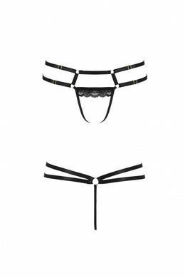 Трусики-стринги из стреп Passion Exclusive LORRY THONG black XXL/XXXL