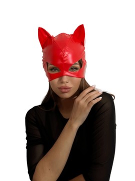 Лакированная маска D&A "Кошка" красная