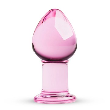 Розовая анальная пробка из стекла Gildo Pink Glass Buttplug No. 27 (4,3 см) - фото