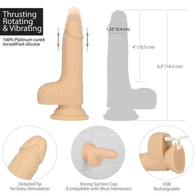 Фаллоимитатор с пульсацией Addiction Naked  6.5" Thrusting Dong With Remote Vanilla (16,5 см) - фото