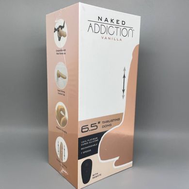 Фаллоимитатор с пульсацией Addiction Naked  6.5" Thrusting Dong With Remote Vanilla (16,5 см) - фото