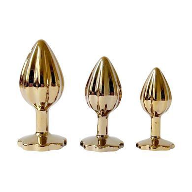 Набор анальных пробок с кристаллом (2,7; 3,2; 4 см) LOCKINK YEAHWOW Nympho Butt Plug Set - фото