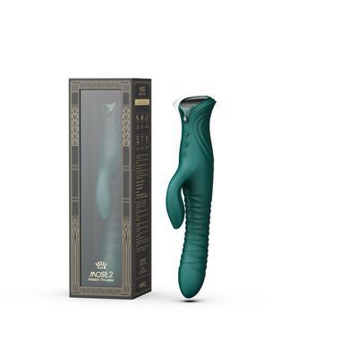 Пульсатор-кролик з підігрівом та вібрацією Zalo Mose 2 Turquoise Green зелений - фото