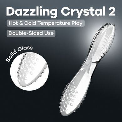 Двосторонній скляний ділдо Satisfyer Dazzling Crystal 2 Transparent - фото