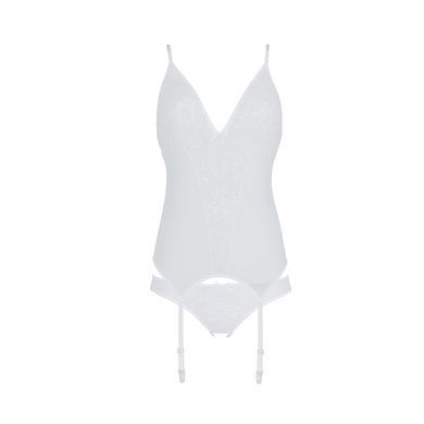Корсет і трусики з доступом Passion Ursula Corset white S/M