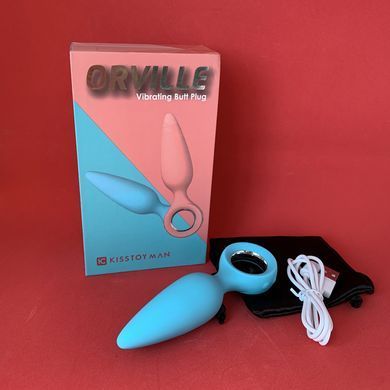 Анальная пробка с вибрацией KissToy Orville Blue 3 см - фото