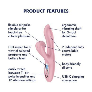 Satisfyer Pro+ G-Spot Generation 2 Pink - вибратор с вакуумной стимуляцией клитора розовый - фото