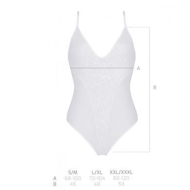 Боді з ажурним декором та доступом Passion Ursula Body white L/XL