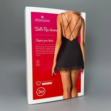Сорочка и трусики Obsessive Bella Rou chemise & thong XS/S
