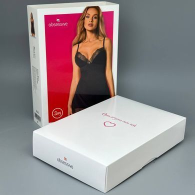Сорочка и трусики Obsessive Bella Rou chemise & thong XS/S