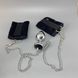 Анальна пробка Art of Sex Handcuffs with Metal Anal Plug size M Black з наручниками 3,4 см - фото товару