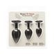 Набор анальных пробок (3,5; 4; 4,5 см) BMS Roses Til&rsquo; Dawn Silicone Anal Plug Kit Starter Kit Black - фото товара